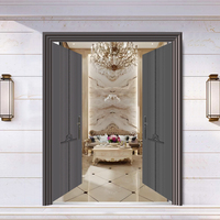Porte d'entrée principale battante en acier postmoderne personnalisée, sécurisée, pour villa, maison, résidence, anti-effraction