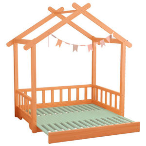 Cama Retráctil de Madera Maciza para Niño y Niña, Cama Retráctil Creativa, Casa Pequeña Individual - Product Image 3