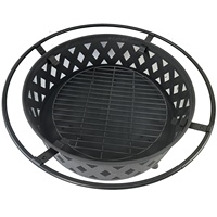 Brasero d'extérieur rond à trois pieds en fer, foyer portable pour bois