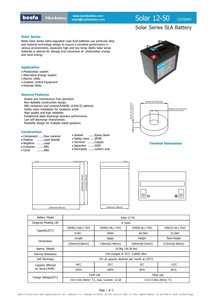 Batterie au plomb-acide <span class=keywords><strong>12v</strong></span> <span class=keywords><strong>50ah</strong></span> Batterie VRLA avec batterie SOLAR12-50 pour système solaire - Product Image 3