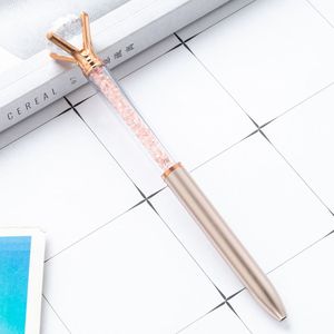 Commercio all'ingrosso 1.0mm larghezza scrittura Custom diamante Ros oro rosa viola argento metallo Logo in cristallo glitterato penne a sfera - Product Image 5