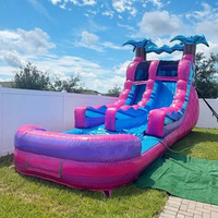 Toboggans aquatiques gonflables tropicaux, château gonflable, toboggan aquatique gonflable de qualité commerciale pour enfants et adultes, été, jardin