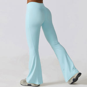 Leggings personnalisés pour femmes Leggings de yoga évasés à taille haute Pantalons de yoga évasés pour le sport - Product Image 1