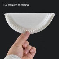 Assiettes jetables blanches de 7 et 9 pouces pour fêtes et pique-niques, vaisselle jetable micro-ondable, assiettes biodégradables