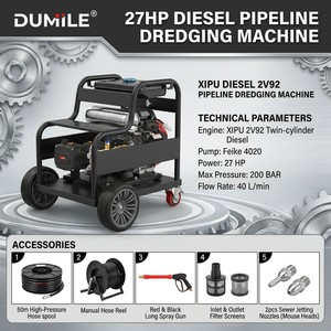 Nettoyeur <span class=keywords><strong>de</strong></span> canalisations industriel diesel 200 bars, haute performance, avec tête <span class=keywords><strong>de</strong></span> <span class=keywords><strong>pompe</strong></span> à piston personnalisée pour le nettoyage des égouts - Product Image 1