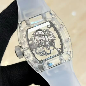 2026 New Classic Luxury Crystal Sapphire Hollow Mechanical <b>Watch</b>, Tonneau High-Quality Men's Wristwatch - Product Image 4