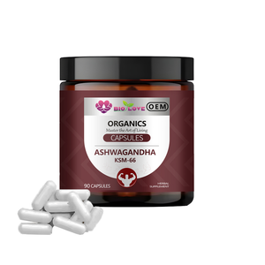 Capsules d'Ashwagandha pour la santé, extrait naturel de plantes, régule le cortisol, réduit l'anxiété, améliore le sommeil - Product Image 1