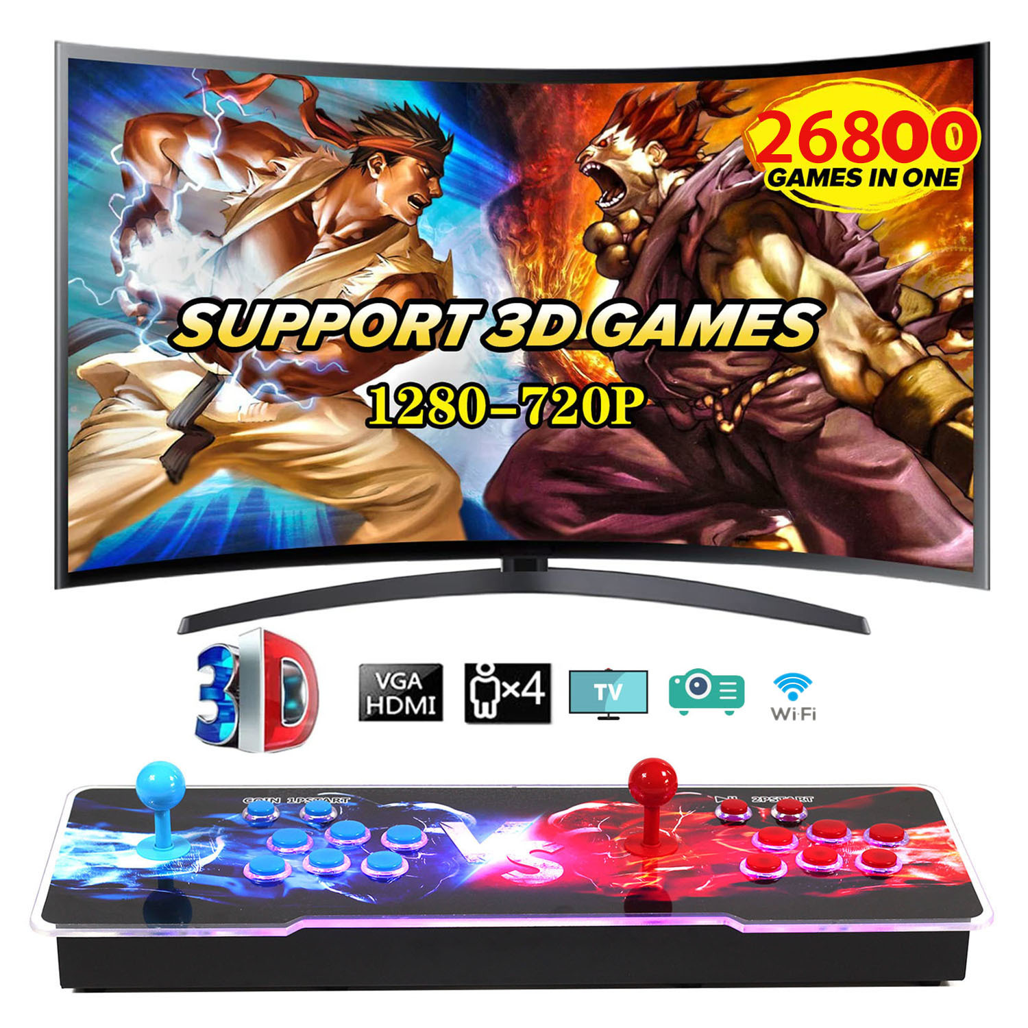 HD аркадная 3D Pandora Box 18S pro 26800 ni 1 WiFi Загружаемая игра Винтажная настольная аркадная консоль видеопроигрыватель