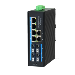 Switch industriel Gigabit 4 ports optiques 6 ports Ethernet, transceiver fibre convergente de type rail, non géré, photoconvertisseur - Product Image 4