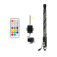 Nouvelle Lampe Néon RGB Spirale Zuo Chi 12V 12W pour Décoration Ambiante, avec Télécommande, pour Antenne de Drapeau, UTV et Véhicules Tout-Terrain