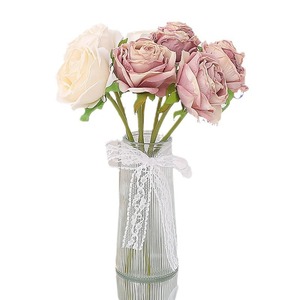 Rose artificielle en soie à tige unique, résistante à la chaleur, pour décoration intérieure et accessoire de mariage - Product Image 5