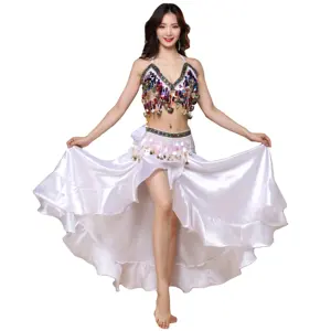 Bestdance Buikdans Top & Rok & Riem Kostuum Buikdans Set Indian Dance Wear Party Set Outfits 3Pcs