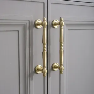 Poignées de tiroir en laiton massif, style européen/lignes verticales, poignée de barre en T, poignées de chambre à coucher, poignées de porte d'armoire de cuisine, C-5206