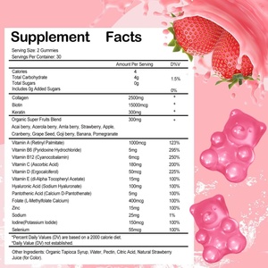 Gomitas Multivitamínicas de Frutas para el Cuidado de la Piel con Zinc, Biotina y Colágeno, Gomitas Multivitamínicas Personalizadas para Mujeres, Gomitas Herbales - Product Image 5