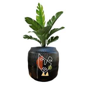 <b>Pot</b> Planter Home Indoor Flower Office Decorative Greenery Room Decor Tabletop Black Desk <b>Holder</b> Stylish Living <b>Plant</b> <b>Holder</b> - Product Image 1