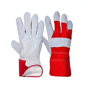 Gants de travail d'hiver résistants au froid Bio Liner, doublure chauffante, cuir de vachette, imperméables, pour entrepôt frigorifique, rouge et gris - Product Image 1