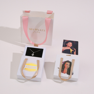 Recyclable Paper Drawer Jewelry <b>Box</b> with Custom Logo & Ribbon // Sturdy Sliding <b>Cardboard</b> Jewelry Packaging <b>Box</b> for Daily & Gift - Product Image 4