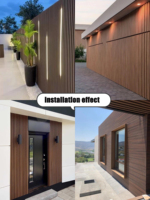 Panneaux muraux en WPC à l'aspect moderne pour l'extérieur, lattes en WPC, revêtement mural, panneau mural en WPC 3D cannelé pour l'extérieur