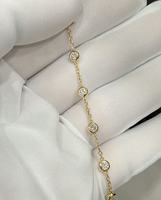 Pulsera de Oro de 18K con Diamantes Cultivados en Burbuja |   Engaste de Bisel Independiente de 10 Puntas para Múltiples Diamantes, Suministro Directo de Fábrica