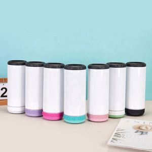Mini haut-parleur sans fil USB rechargeable en acier inoxydable de 16 oz avec fonction 4-en-1 pour impression par sublimation - Product Image 3