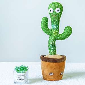 Cactus dansant <span class=keywords><strong>TikTok</strong></span> personnalisé, peluche électrique, cadeau d'anniversaire électronique interactif amusant pour les enfants, enseigne à parler et chanter - Product Image 1