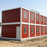 Bâtiment de bureau modulaire préfabriqué à deux étages en conteneurs démontables pour camp de travail de construction et dortoir