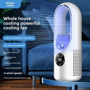 Nouveau modèle de mini <span class=keywords><strong>ventilateur</strong></span> portable sans pales, <span class=keywords><strong>ventilateur</strong></span> de bureau à forte puissance pour usage domestique avec fonction de brumisation et minuterie de refroidissement ; refroidisseur alimenté par USB - Product Image 4