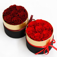 Rose éternelle véritable préservée - Longue durée (3-5 ans) - Pour la fête des pères et la rentrée scolaire - Coffret cadeau élégant
