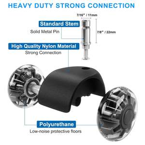 Kostenlose OEM Luxus New Design 2 Zoll Rolle Universal Schwarz Hochleistungs-Bürostuhl Lenk rollen <span class=keywords><strong>Mute</strong></span> Gummi Stuhl Rollen - Product Image 3