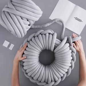 Yüksek kalite 3cm kadife tüp iplik dev kol örgü tıknaz fantezi iplik boyalı desen örgü makinesi yıkanabilir büyük iplik - Product Image 1