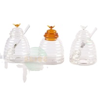 SCIEC Beliebter Bienenstock Honig topf mit Deckel/Glas Honigbiene Vorrats glas mit Löffel 500ml 400g