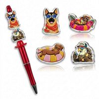 Perles acryliques K-POP de dessin animé en gros, perles décoratives personnalisées pour stylos, accessoires de papeterie DIY