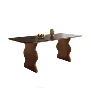 Fabricante al por mayor wabi-sabi estilo caucho Fresno muebles de comedor de madera moderna mesa de comedor para la venta - Product Image 5