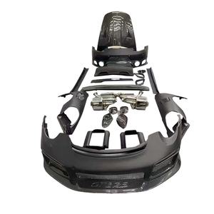 Runde Pour Porshce <span class=keywords><strong>911</strong></span> 991 Fiber <span class=keywords><strong>GT2</strong></span> GT3 <span class=keywords><strong>RS</strong></span> Avant Arrière Pare-chocs Côté Jupes Ailes Carnards Coffre Couvercle D'échappement Kit Carrosserie - Product Image 1