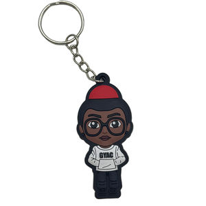 Llavero de PVC de silicona suave 2D personalizado al por mayor con diseño de mascota de animal de zoológico - Product Image 1