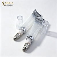 Emballage cosmétique personnalisé pour crème pour les yeux, gloss à lèvres, baume à lèvres en tube métallique de 10 ml et 15 ml avec applicateur en alliage de zinc