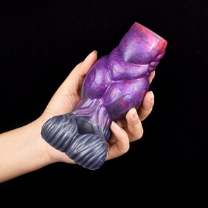 N-5148 Soft Liquid Silicone Realistic <b>Dildo</b> Hollow Fantasy Sleeves for Men - Product Image 2