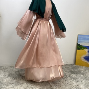 1432 #   Abaya Ligera de Satén de Primera Calidad, Abierta y Fluida, de Dos Capas, Tipo Kimono, Ideal para Cualquier Evento - Product Image 1