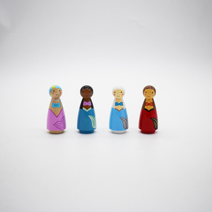 Juego <span class=keywords><strong>de</strong></span> Muñecas <span class=keywords><strong>de</strong></span> Madera con Pinzas, 4 Muñecas <span class=keywords><strong>de</strong></span> <span class=keywords><strong>Sirena</strong></span> Pintadas, Recuerdos <span class=keywords><strong>de</strong></span> Madera, Regalos - Product Image 2