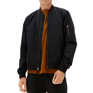 Chaqueta Bomber Casual de Invierno para Hombre, Cuello Alto de Lona, Cierre Frontal con Cremallera, Impermeable, Transpirable, Ligera, Cómoda y Moderna - Product Image 1