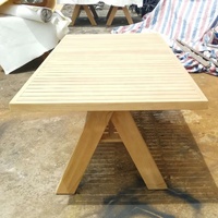 Luxe jardin extérieur en bois de teck table rectangle en bois table à manger