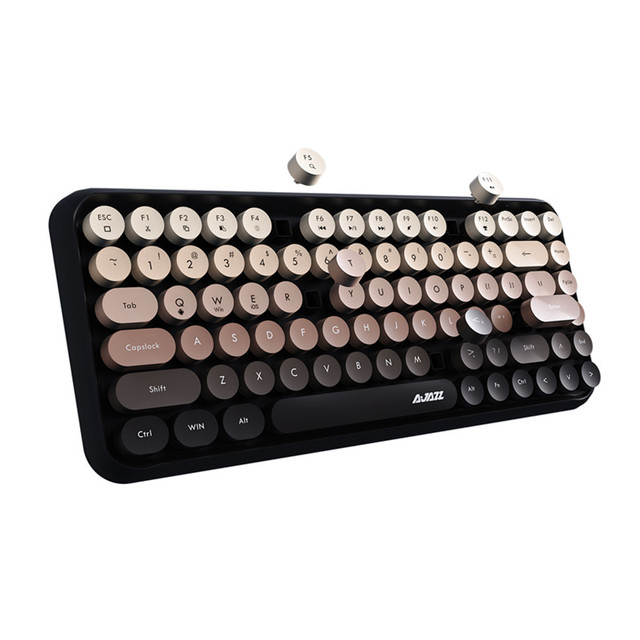 Retro Ajazz 308i Wireless Dot Punk Keyboard Frost Blue/Milk Green/Red Bean Paste Punk BT Membrane Keyboard