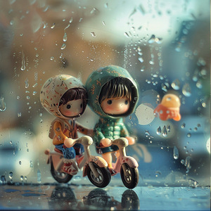 Custom <b>Car</b> Ornament Couple <b>Dolls</b> Rainy Ride Decor Plastic Resin PVC Toy Indoor Use - Product Image 1