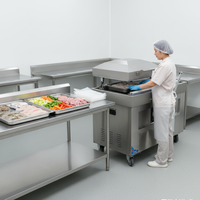 Machine d'emballage sous vide semi-automatique électrique 400P à double chambre pour usage commercial, application polyvalente, nettoyage facile, utilisation simple