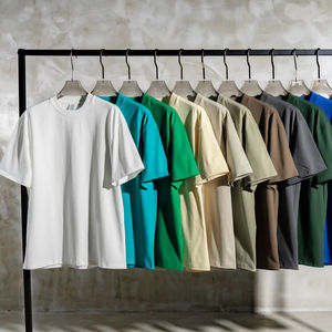 Camisetas de Algodão Pesadas em Branco 425gsm para Atacado, Camisetas Oversized de Algodão, Camisetas Impressas em Tela - Product Image 2