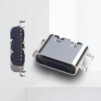 TYPE-C 16P 암 커넥터 USB 3.1 인터페이스 수평 마운트 4 핀 매입형 보드 (0.8/1.1/1.6/2.1/2.4mm) 3A 등급 플라스틱