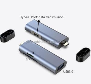 Portable USB-C Extender USB 3.0 Hub <b>SD</b>/TF Mini Multi Functional Aluminum Alloy <b>Card</b> <b>Reader</b> Docking Station - Product Image 3