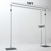 Support de tuyau et de drapé réglable de 12x12Ft support de toile de fond robuste pour kit de tuyau et de drapé de décor de mariage de fête d'événement