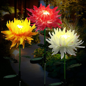 Luces Solares de Crisantemo, Decoración de Jardín para Exteriores, Resistentes al Agua, Lámpara de Césped Solar Independiente - Product Image 1