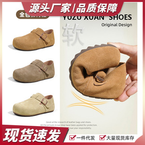 Mocasines de Gamuza para Mujer Birkenstock, Tacón Bajo, Suela de Corcho, Aumentan la Estatura, Zapatos Casuales, Estilo Primavera-Otoño - Product Image 4